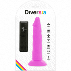 Comprar DIVERSIA - DILDO REALÍSTICO FLEXIBLE CON VIBRACIÓN LILA 23 CM -O- 4.3 CM al mejor precio - Envíos Discretos