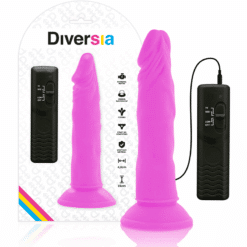 Comprar DIVERSIA - DILDO REALÍSTICO FLEXIBLE CON VIBRACIÓN LILA 23 CM -O- 4.3 CM al mejor precio - Envíos Discretos