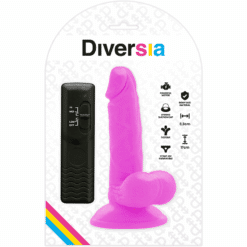 Comprar DIVERSIA - DILDO REALÍSTICO FLEXIBLE CON VIBRACIÓN MORADO 17 CM -O- 3.3 CM al mejor precio - Envíos Discretos