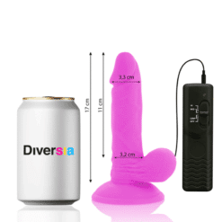 Comprar DIVERSIA - DILDO REALÍSTICO FLEXIBLE CON VIBRACIÓN MORADO 17 CM -O- 3.3 CM al mejor precio - Envíos Discretos