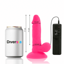 Comprar DIVERSIA - DILDO REALÍSTICO FLEXIBLE CON VIBRACIÓN ROSA 17 CM -O- 3.3 CM al mejor precio - Envíos Discretos