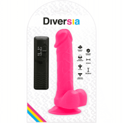 Comprar DIVERSIA - DILDO REALÍSTICO FLEXIBLE CON VIBRACIÓN ROSA 20.5 CM -O- 4.2 CM al mejor precio - Envíos Discretos