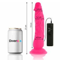 Comprar DIVERSIA - DILDO REALÍSTICO FLEXIBLE CON VIBRACIÓN ROSA 21 CM -O- 4.9 CM al mejor precio - Envíos Discretos