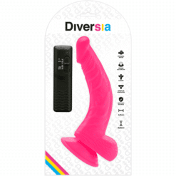 Comprar DIVERSIA - DILDO REALÍSTICO FLEXIBLE CON VIBRACIÓN ROSA 21.5 CM -O- 4.5 CM al mejor precio - Envíos Discretos