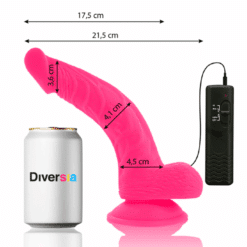 Comprar DIVERSIA - DILDO REALÍSTICO FLEXIBLE CON VIBRACIÓN ROSA 21.5 CM -O- 4.5 CM al mejor precio - Envíos Discretos