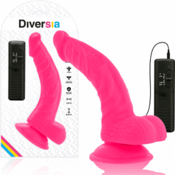 Comprar DIVERSIA - DILDO REALÍSTICO FLEXIBLE CON VIBRACIÓN ROSA 21.5 CM -O- 4.5 CM al mejor precio - Envíos Discretos