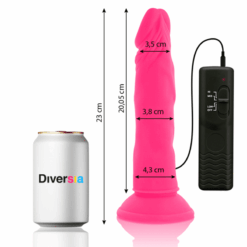 Comprar DIVERSIA - DILDO REALÍSTICO FLEXIBLE CON VIBRACIÓN ROSA 23 CM -O- 4.3 CM al mejor precio - Envíos Discretos