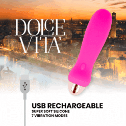 Comprar DOLCE VITA - VIBRADOR RECARGABLE FIVE ROSA 7 VELOCIDADES al mejor precio - Envíos Discretos