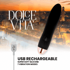 Comprar DOLCE VITA - VIBRADOR RECARGABLE FOUR NEGRO 7 VELOCIDADES al mejor precio - Envíos Discretos
