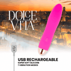 Comprar DOLCE VITA - VIBRADOR RECARGABLE FOUR ROSA 7 VELOCIDADES al mejor precio - Envíos Discretos