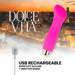 Comprar DOLCE VITA - VIBRADOR RECARGABLE ONE ROSA 7 VELOCIDADES al mejor precio - Envíos Discretos