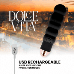 Comprar DOLCE VITA - VIBRADOR RECARGABLE SIX NEGRO 7 VELOCIDADES al mejor precio - Envíos Discretos