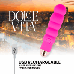 Comprar DOLCE VITA - VIBRADOR RECARGABLE SIX ROSA 7 VELOCIDADES al mejor precio - Envíos Discretos