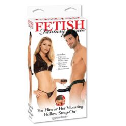Comprar FETISH FANTASY SERIES - ARNÉS HUECO VIBRADOR PARA EL Y ELLA NEGRO 14CM al mejor precio - Envíos Discretos