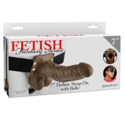 Comprar FETISH FANTASY SERIES - STRAP-ON HUECO CON TESTÍCULOS 17.8 CM al mejor precio - Envíos Discretos