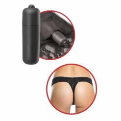 Comprar FETISH FANTASY SERIES - TANGA DE ENCAJE NEGRO CON VIBRADOR al mejor precio - Envíos Discretos