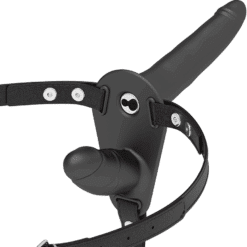 Comprar FETISH SUBMISSIVE HARNESS - DOBLE PENETRACIÓN VIBRADOR NEGRO al mejor precio - Envíos Discretos