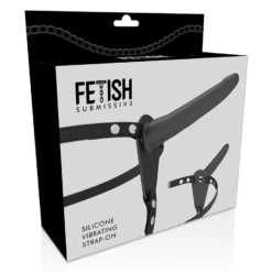 Comprar FETISH SUBMISSIVE HARNESS - VIBRADOR SILICONA NEGRO 15 CM al mejor precio - Envíos Discretos