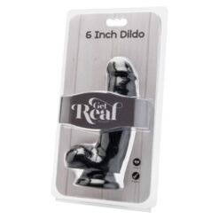 Comprar GET REAL - DILDO 12 CM CON TESTÍCULOS NEGRO al mejor precio - Envíos Discretos
