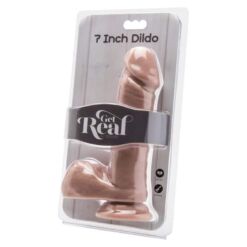 Comprar GET REAL - DILDO 18 CM CON TESTÍCULOS NATURAL al mejor precio - Envíos Discretos