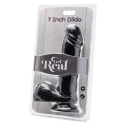Comprar GET REAL - DILDO 18 CM CON TESTÍCULOS NEGRO al mejor precio - Envíos Discretos