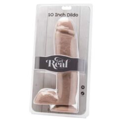 Comprar GET REAL - DILDO 25,5 CM CON TESTÍCULOS NATURAL al mejor precio - Envíos Discretos