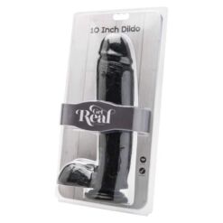 Comprar GET REAL - DILDO 25,5 CM CON TESTÍCULOS NEGRO al mejor precio - Envíos Discretos