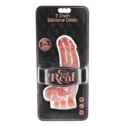 Comprar GET REAL - DILDO SILICONA 18 CM CON TESTÍCULOS NATURAL al mejor precio - Envíos Discretos