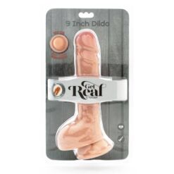 Comprar GET REAL - DUAL DENSITY DILDO 25,5 CM CON TESTÍCULOS NATURAL al mejor precio - Envíos Discretos