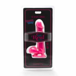 Comprar GET REAL - HAPPY DICKS DILDO 12 CM CON TESTÍCULOS ROSA al mejor precio - Envíos Discretos