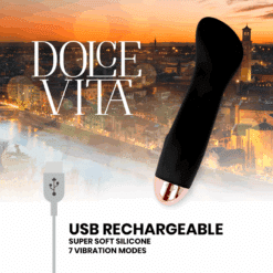 DOLCE VITA - VIBRADOR RECARGABLE ONE NEGRO 7 VELOCIDADES - piKanteo | Despierta tu lado más piKante