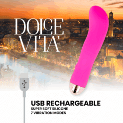 DOLCE VITA - VIBRADOR RECARGABLE TWO ROSA 7 VELOCIDADES - piKanteo | Despierta tu lado más piKante