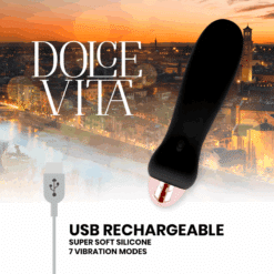 DOLCE VITA - VIBRADOR RECARGABLE FIVE NEGRO 7 VELOCIDADES - piKanteo | Despierta tu lado más piKante