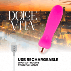 DOLCE VITA - VIBRADOR RECARGABLE FIVE ROSA 7 VELOCIDADES - piKanteo | Despierta tu lado más piKante