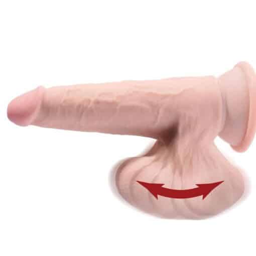 KING COCK - PLUS 3D DILDO SWINGING BALLS 24.5 CM NATURAL - Imagen 3