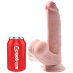 Alternative view of KING COCK - PLUS 3D DILDO SWINGING BALLS 24.5 CM NATURAL