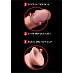 KING COCK - PLUS 3D DILDO SWINGING BALLS 15.2 CM NATURAL - piKanteo | Despierta tu lado más piKante