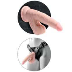 KING COCK - PLUS 3D DILDO SWINGING BALLS 15.2 CM NATURAL - piKanteo | Despierta tu lado más piKante