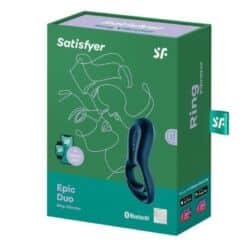 SATISFYER - EPIC DUO ANILLO VIBRADOR APP AZUL - piKanteo | Despierta tu lado más piKante