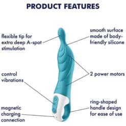SATISFYER - AMAZING 2 VIBRADOR PUNTO A TURQUESA - piKanteo | Despierta tu lado más piKante