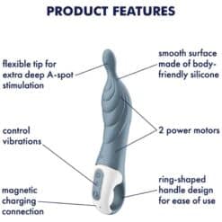 SATISFYER - AMAZING 2 VIBRADOR PUNTO A GRIS - piKanteo | Despierta tu lado más piKante