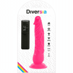 DIVERSIA - DILDO REALÍSTICO FLEXIBLE CON VIBRACIÓN ROSA 21 CM -O- 4.9 CM - piKanteo | Despierta tu lado más piKante