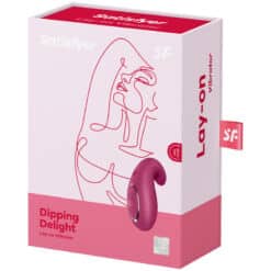 SATISFYER - DIPPING DELIGHT VIBRADOR LAY-ON ROJO - piKanteo | Despierta tu lado más piKante