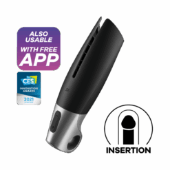 SATISFYER - POWER MASTURBATOR NEGRO Y PLATA