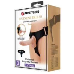 PRETTY LOVE - HARNESS BRIEFS ARNÉS UNIVERSAL CON DILDO KEVIN 19 CM NATURAL - piKanteo | Despierta tu lado más piKante