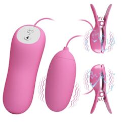 Alternative view of PRETTY LOVE - PINZAS CON VIBRACIÓN Y ELETROSHOCK ROSA