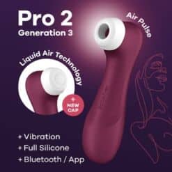 SATISFYER - PRO 2 GENERACIÓN 3 GRANATE BLUETOOTH & APP - piKanteo | Despierta tu lado más piKante