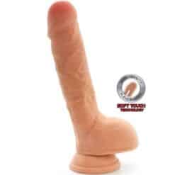 GET REAL - DUAL DENSITY DILDO 25,5 CM CON TESTÍCULOS NATURAL