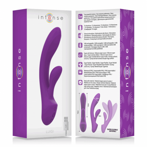 INTENSE - LUIGI VIBRADOR RABBIT SILICONA LIQUIDA MORADO - Imagen 7
