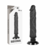 BASECOCK - VIBRADOR REALÍSTICO 2-1 NATURAL NEGRO 20 CM -O- 4 CM - piKanteo | Despierta tu lado más piKante